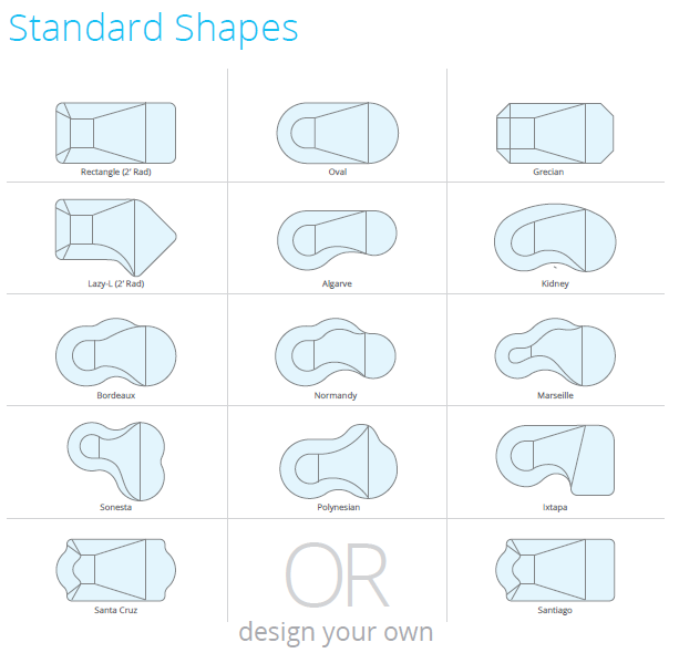 Standard pool shapes York Region Hot Tub and Leisure